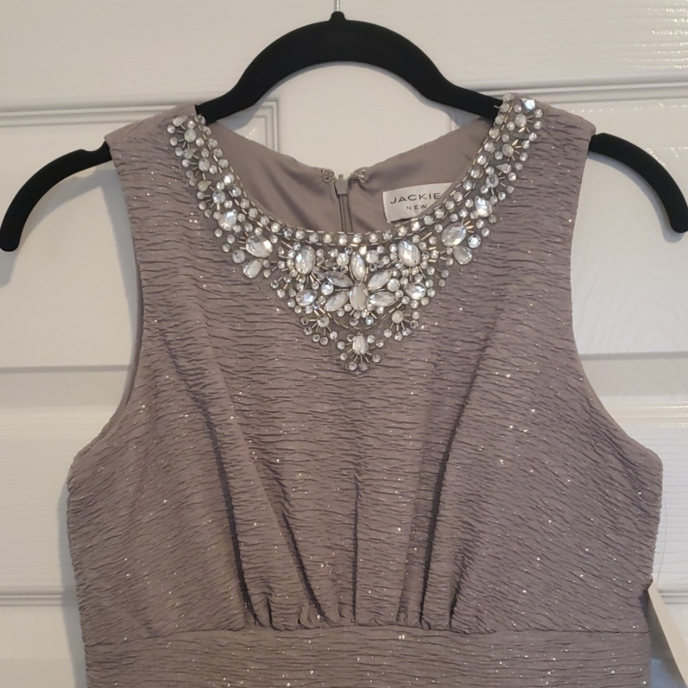 Jackie Jon New York Silver Peplum Dress